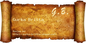 Gurka Britta névjegykártya
